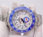 Copy Rolex Yachtmaster II White Face Blue Ceramic Bezel Watch 44mm